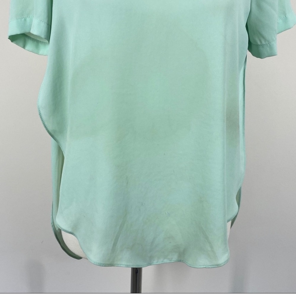 Topshop Blouse Short Sleeves Green Size 2 - Picture 9 of 9
